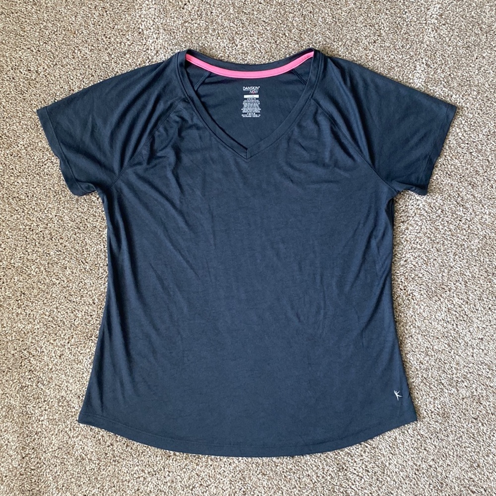 Danskin Now Short Sleeve V Neck Loose Top